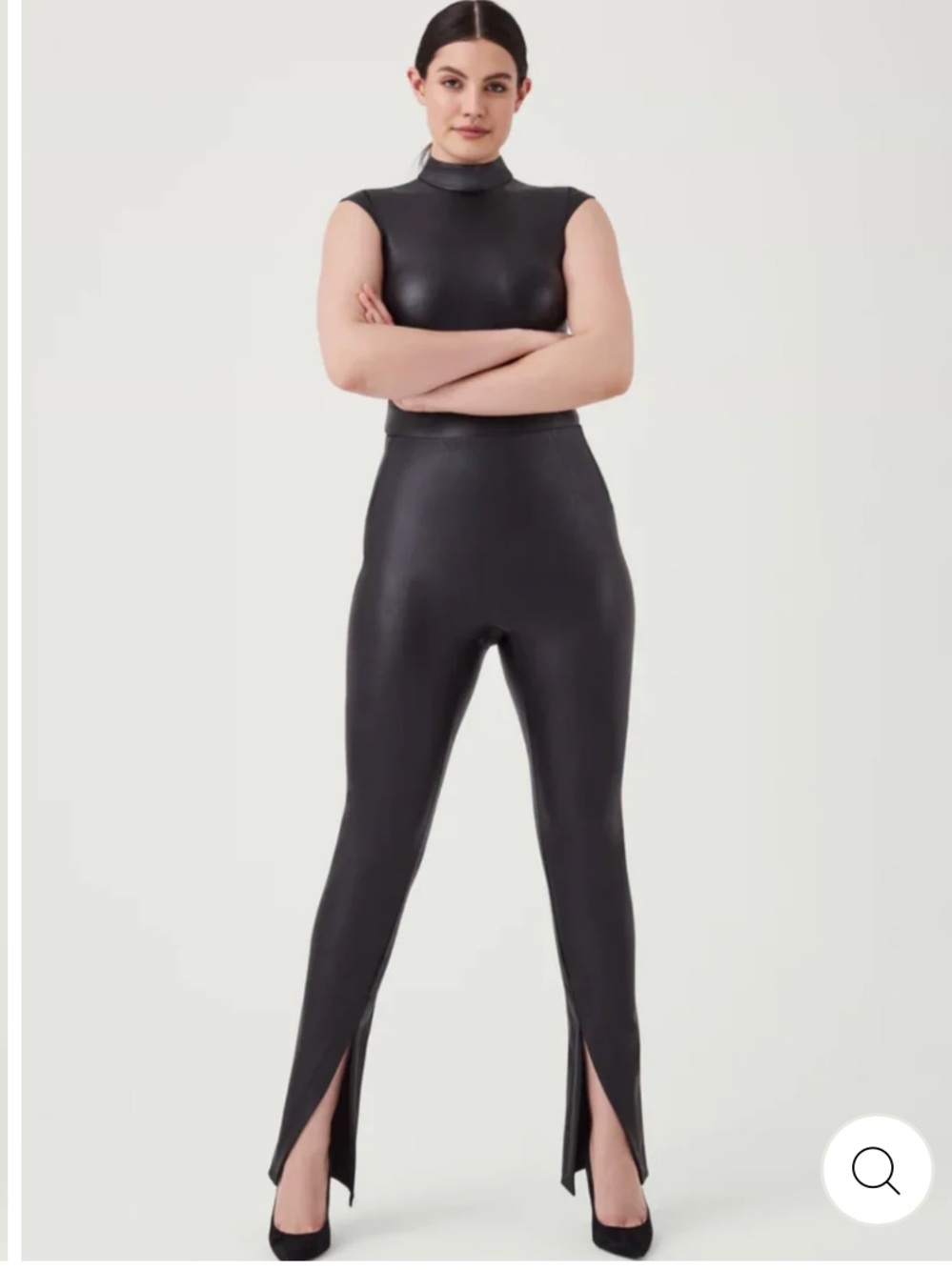 Spanx Leather-Like Front Slit Skinny Pants #20526R